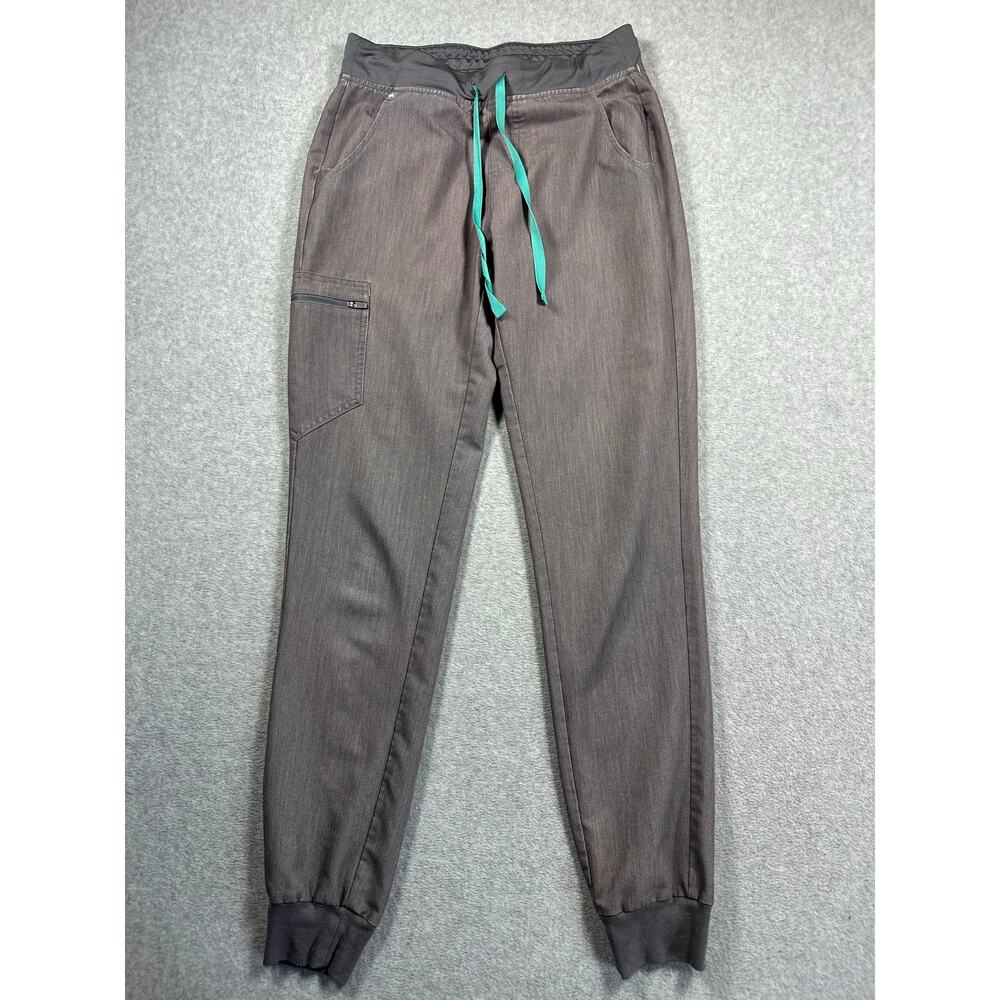 FIGS Zamora Jogger Scrub Pants Women's Est. XS/S Gray Drawstring Side Zip
